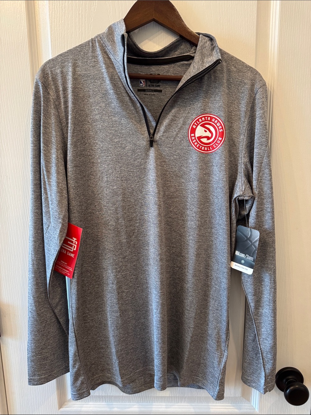 NBA Gray Heather Ultra Game Quarter-Zip Pullover with Black Trim